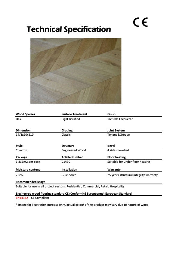 Engineered Oak Chevron C1490