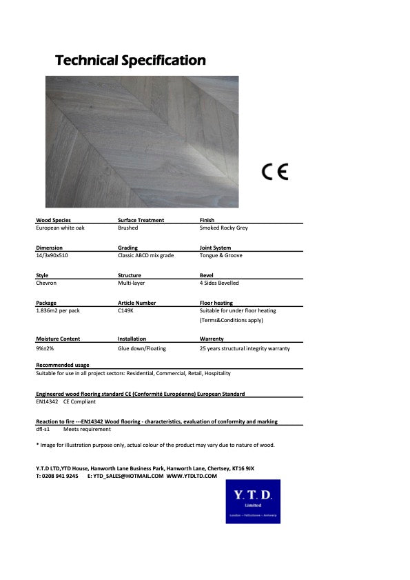 Engineered European White Oak Chevron C149K