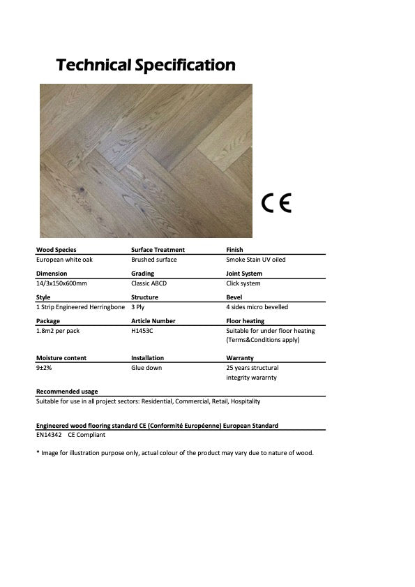 Engineered European White Oak Herringbone H1453C