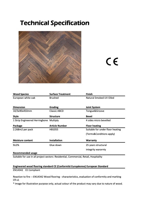 Engineered European White Oak Herringbone - HB1055