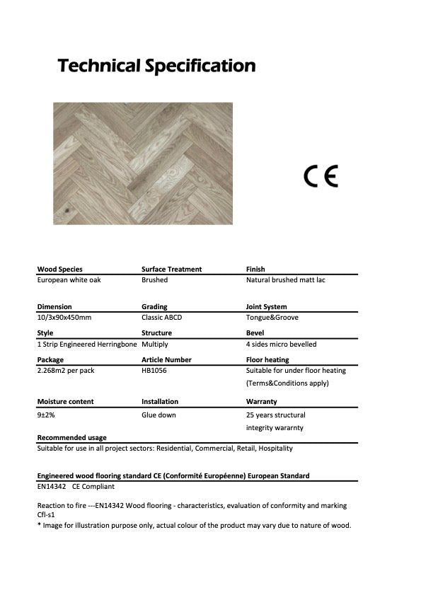 Engineered European White Oak Herringbone - HB1056
