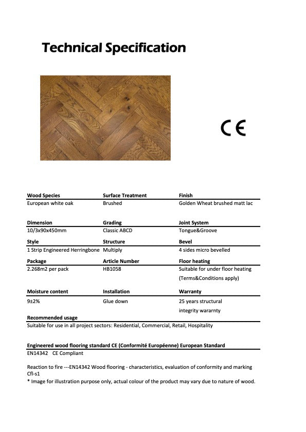 Engineered European White Oak Herringbone - HB1058