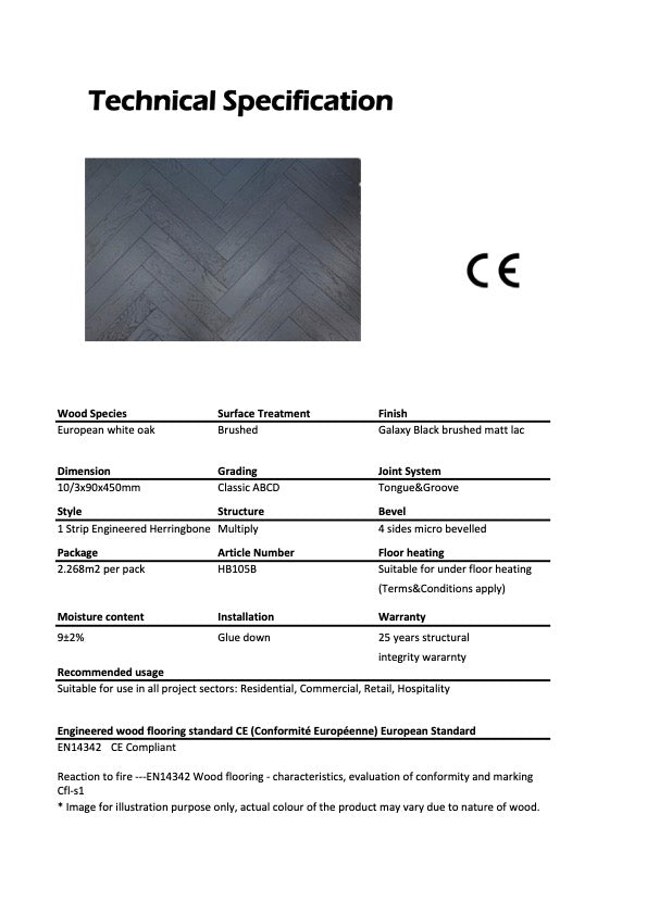 Engineered European White Oak Herringbone Flooring – HB105B