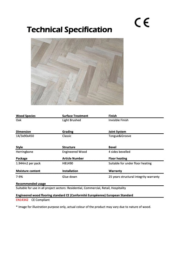 Engineered Oak Herringbone HB1490