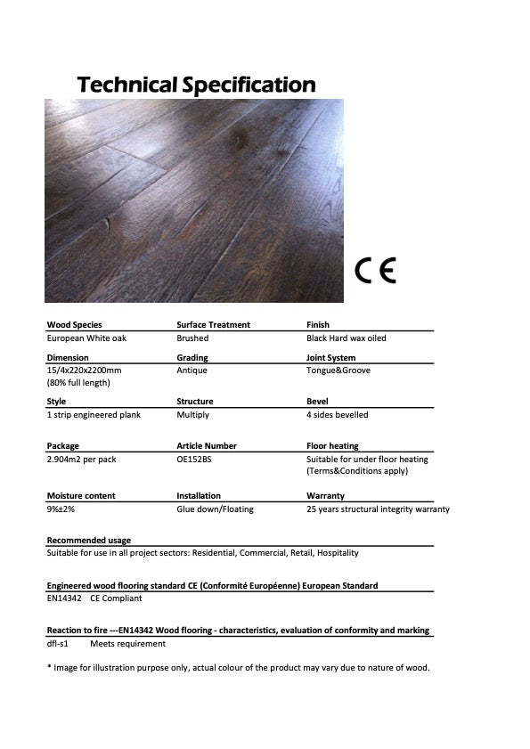 Antique Black Oak Engineered Wood OE152BS