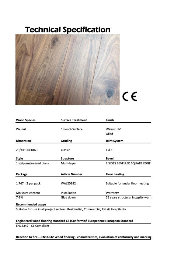 Engineered Walnut Plank WAL20982